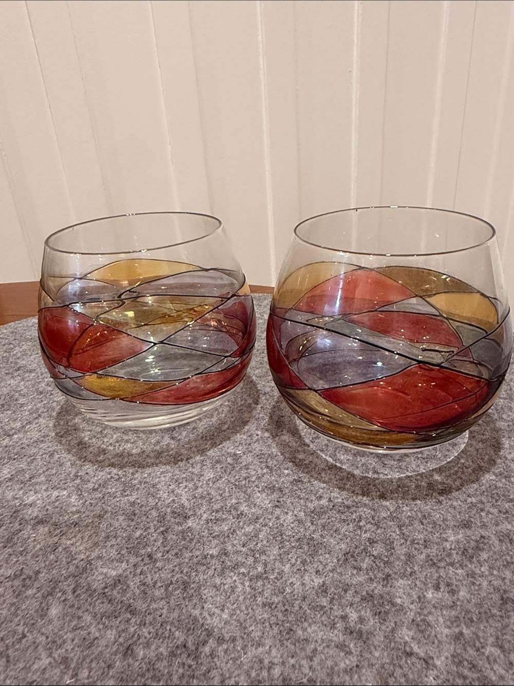 2 Cornet Barcelona ‘Sagrada' Stemless Balloon Wine Glasses